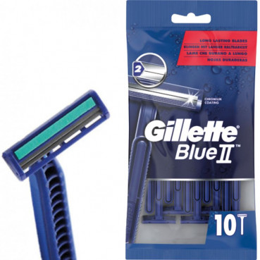 Gillette Blue II 2 Klingen Einwegrasierer 10 Stück
