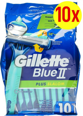 Gillette Blue 2 II Plus Slalom 100 Stück Einwegrasierer 10x10 Stück