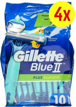 Gillette Blue 2 II Plus Slalom 40 Stück Einwegrasierer 4x10 Stück
