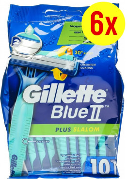 Gillette Blue 2 II Plus Slalom 60 Stück Einwegrasierer 6x10 Stück