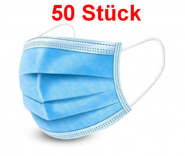 50 Stück 3-lagig Atemschutz Maske Mundschutz Gesichtsmaske