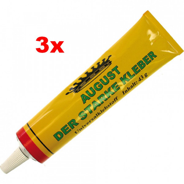 3x August der starke Kleber a`43g Universalklebstoff Alleskleber