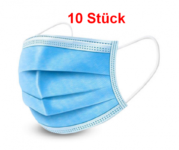 10 Stück 3-lagig Atemschutz Maske Mundschutz Tröpfcheninfektion Gesichtsmaske