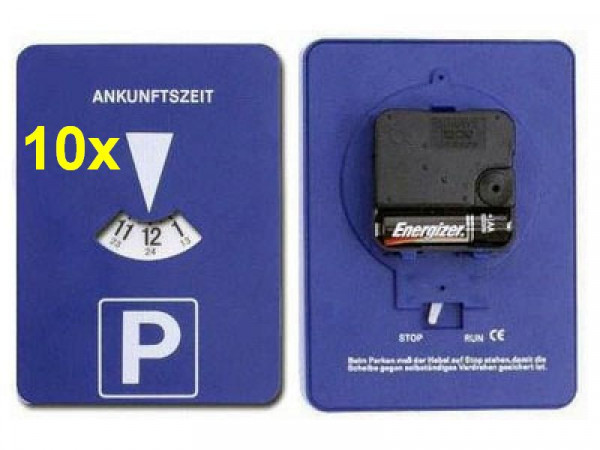 10x Mitlaufende Parkscheibe mit Uhrwerk elektronische Parkuhr
